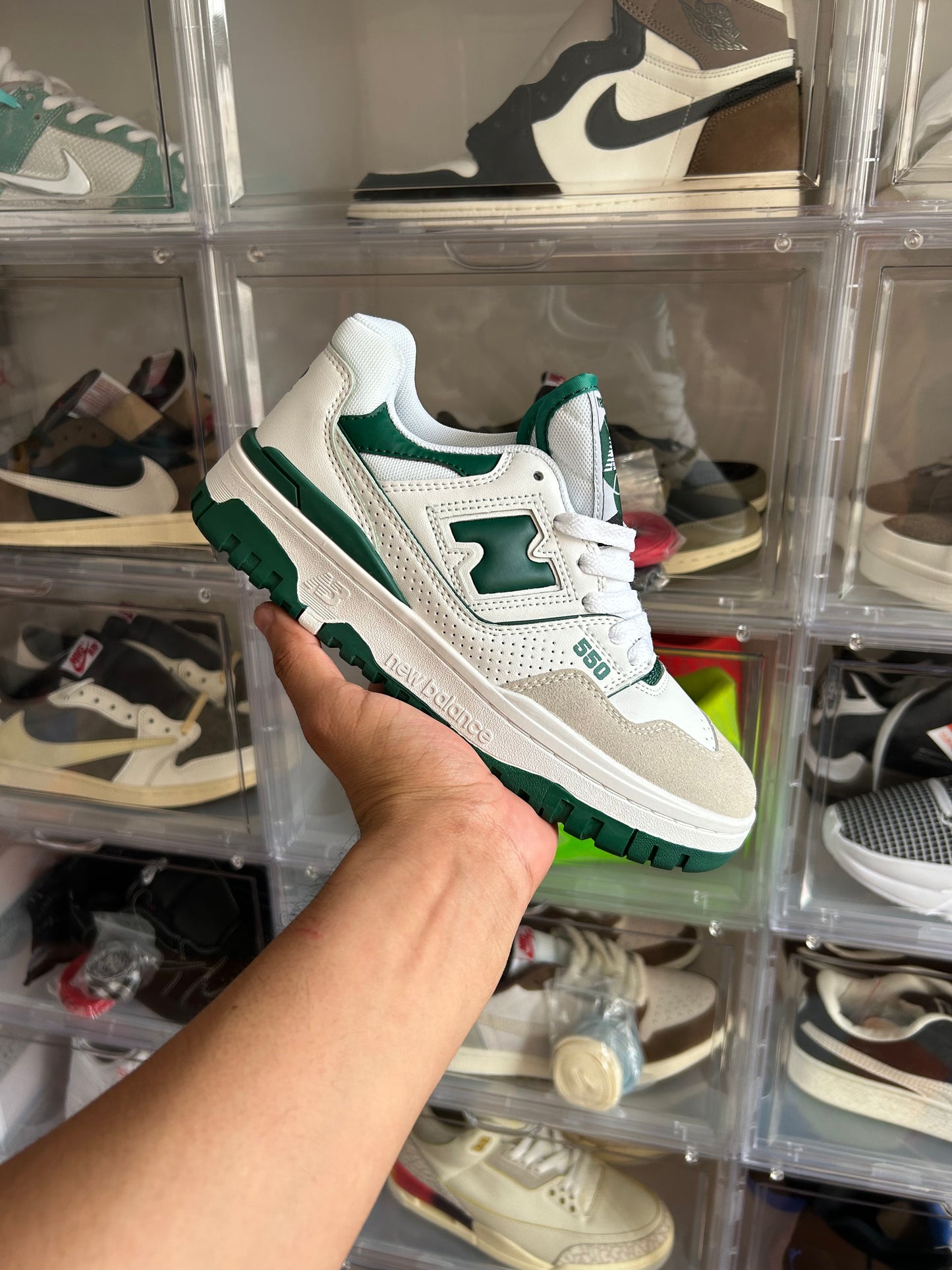 New Balance 550 Green & White